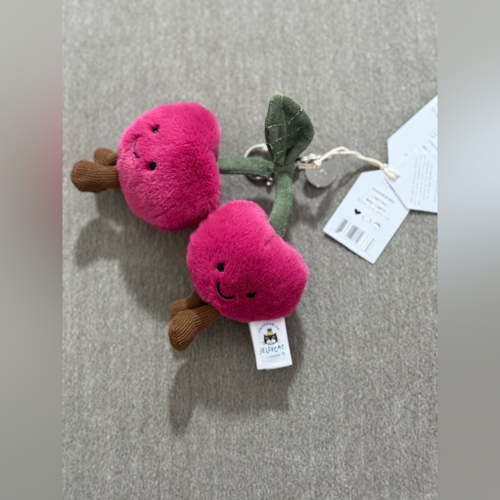 Jellycat Amuseables Cherries Bag Charm - Picture 9 of 11